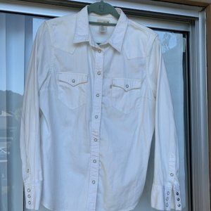 Levi’s white tab pearl snap button long sleeve